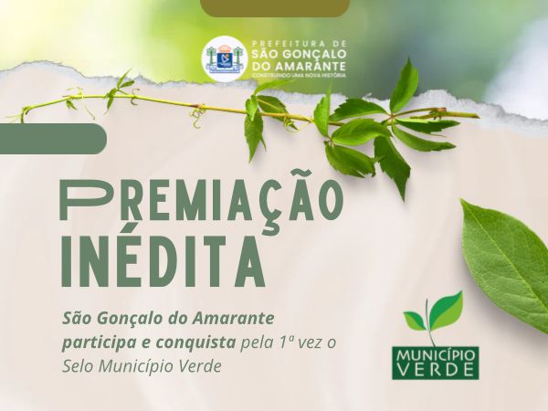 São Gonçalo do Amarante recebe Selo Município Verde em sua primeira participação na certificação ambiental